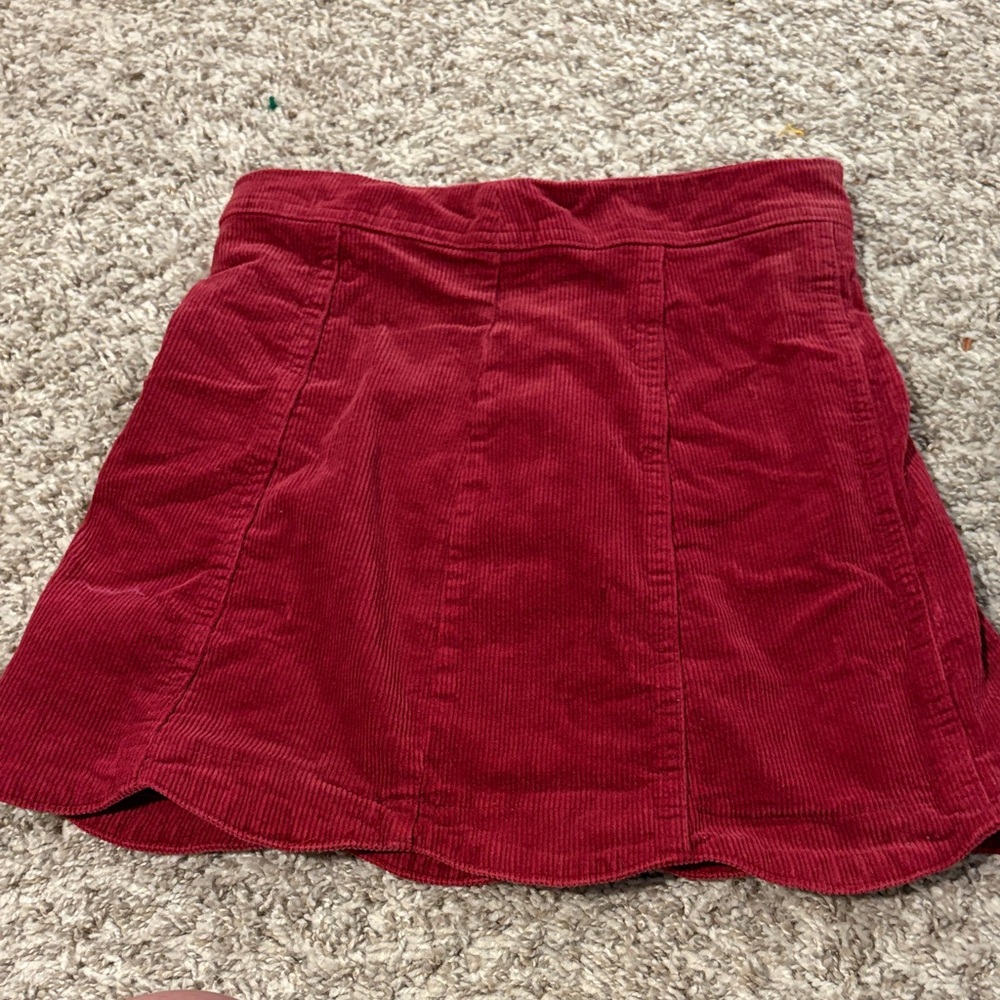 Altar'd State Corduroy Red Mini Skirt